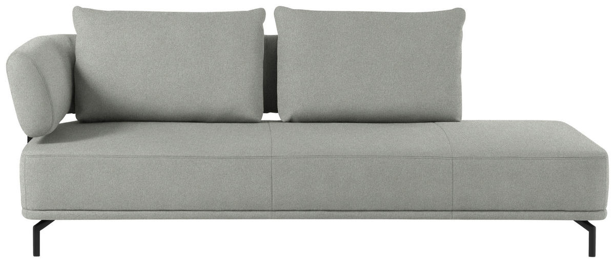RÉCAMIERE in Flachgewebe Weiss, Hellgrau  - Weiss/Hellgrau, Design, Textil/Metall (227/89/101cm) - Dieter Knoll
