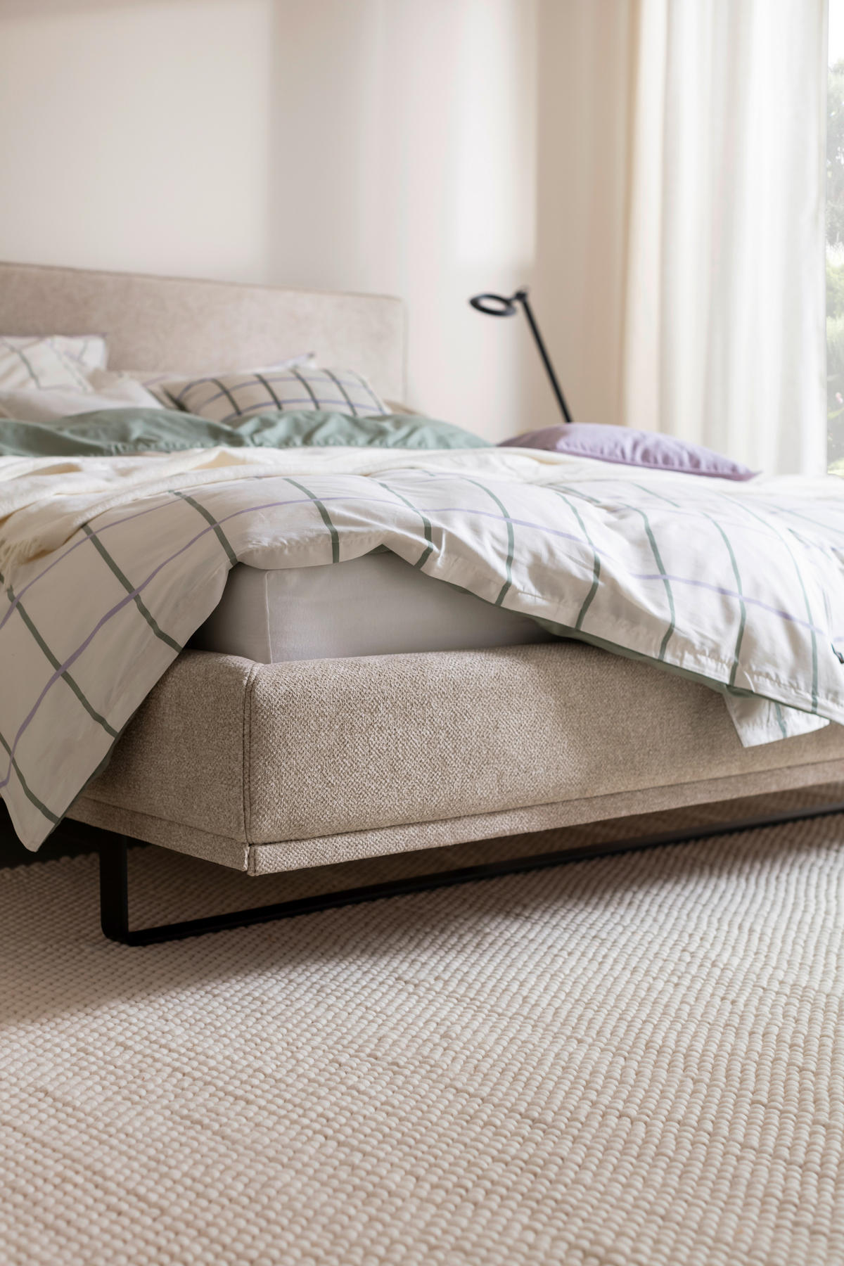 POLSTERBETT Matratze, Lattenrost Beige 180/200 cm  - Birkefarben/Beige, Design, Holz/Textil (180/200cm) - Schöner Wohnen