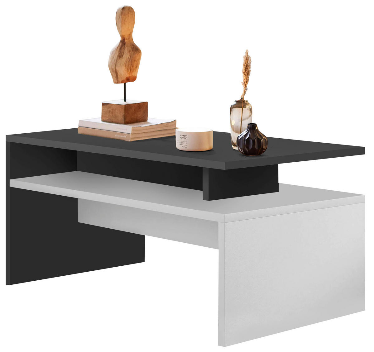 KLUBSKA MIZA, 92/47.5/50.5 cm antracit, bela  - bela/antracit, Moderno, leseni material (92/47.5/50.5cm) - Ti'me