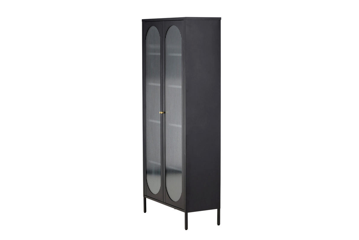 VITRINE  in Schwarz  - Schwarz, MODERN, Glas/Metall (80/180/35cm) - Livetastic
