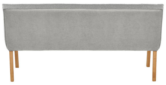 SITZBANK 180/88/63 cm Webstoff, Mikrofaser Grau Eiche vollmassiv - Eichefarben/Grau, Design, Holz/Textil (180/88/63cm) - Linea Natura