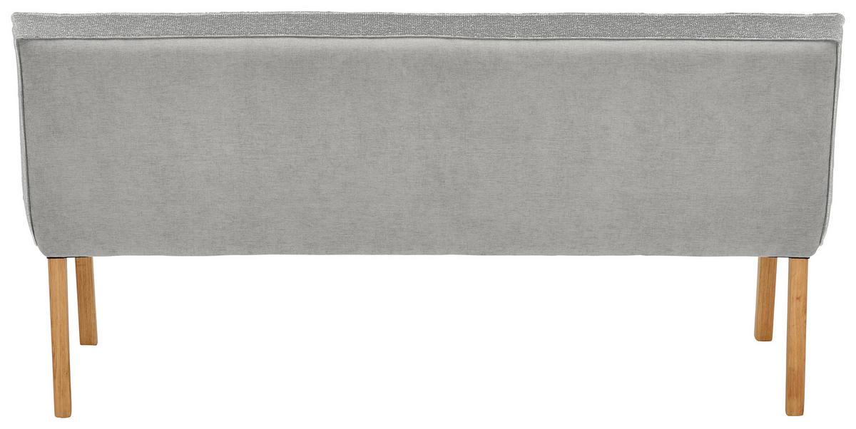 SITZBANK 157/88/63 cm Webstoff, Mikrofaser Grau Eiche vollmassiv  - Eichefarben/Grau, Design, Holz/Textil (157/88/63cm) - Linea Natura