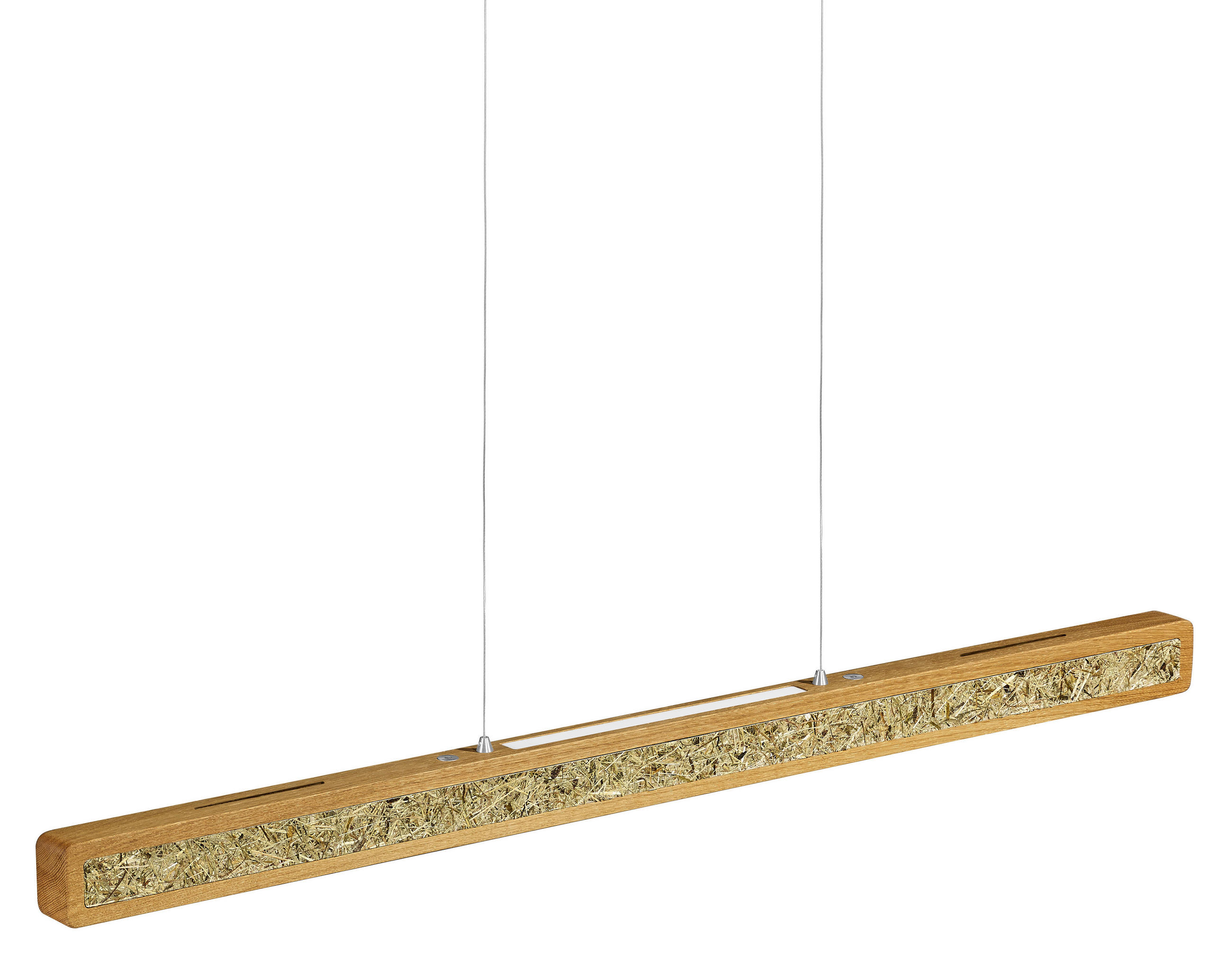 LED-HÄNGELEUCHTE 100/4/55-150 cm  - Silberfarben/Braun, Natur (100/4/55-150cm) - Herzblut