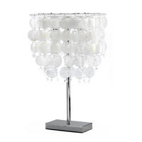 TISCHLEUCHTE 30/30/50 cm  - Chromfarben/Perlmutt, Basics, Naturmaterialien/Kunststoff (30/30/50cm)