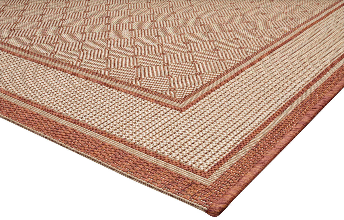 FLACHWEBETEPPICH  Wohnzimmer 60/110 cm Terracotta  - Terracotta, Basics, Textil (60/110cm) - Novel