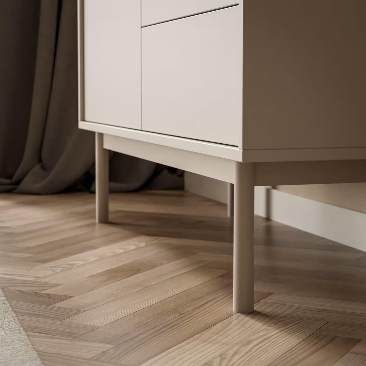 HIGHBOARD Viva 104/139,5/39 cm 3 Schublade(n)  - Kaschmir/Goldfarben, Design, Holz/Holzwerkstoff (104/139,5/39cm) - Boxxx