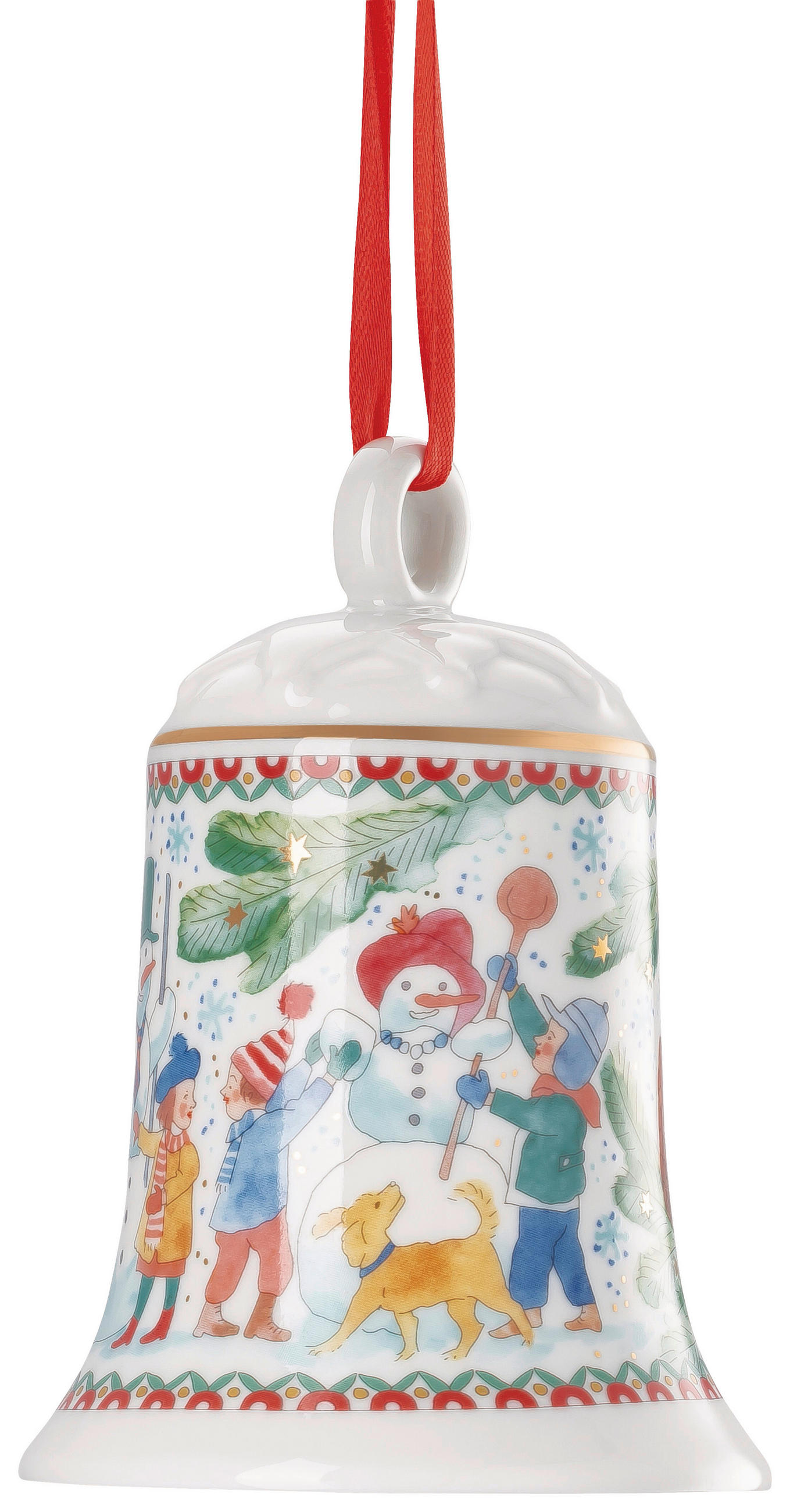 PORZELLANGLOCKE 2025 Weihnachtsspiele  - Multicolor, Basics, Keramik (8,8/12,2cm) - Hutschenreuther