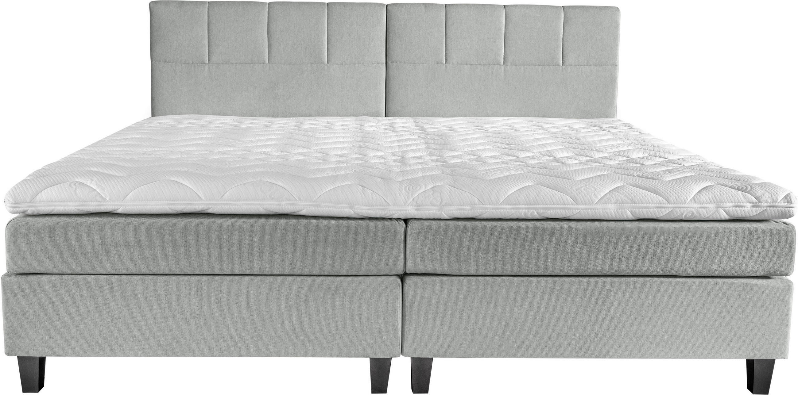 BOXSPRINGBETT 240/200 cm  in Hellgrau  - Wengefarben/Hellgrau, Trend, Holz/Textil (240/200cm) - Esposa