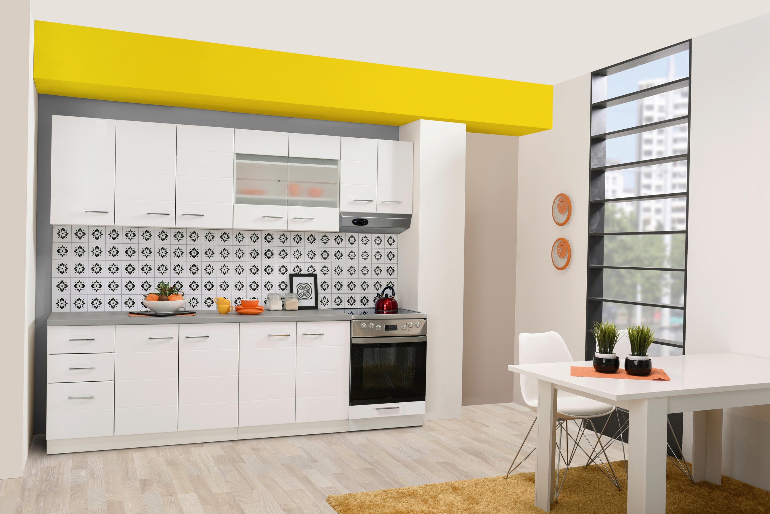 KONYHABLOKK GÉPEK NÉLKÜL 200/200/51/30 cm  - fehér, Basics, faalapú anyag (200/200/51/30cm) - Carryhome