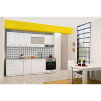 KONYHABLOKK GÉPEK NÉLKÜL 200/200/51/30 cm  - fehér, Basics, faalapú anyag (200/200/51/30cm) - Carryhome