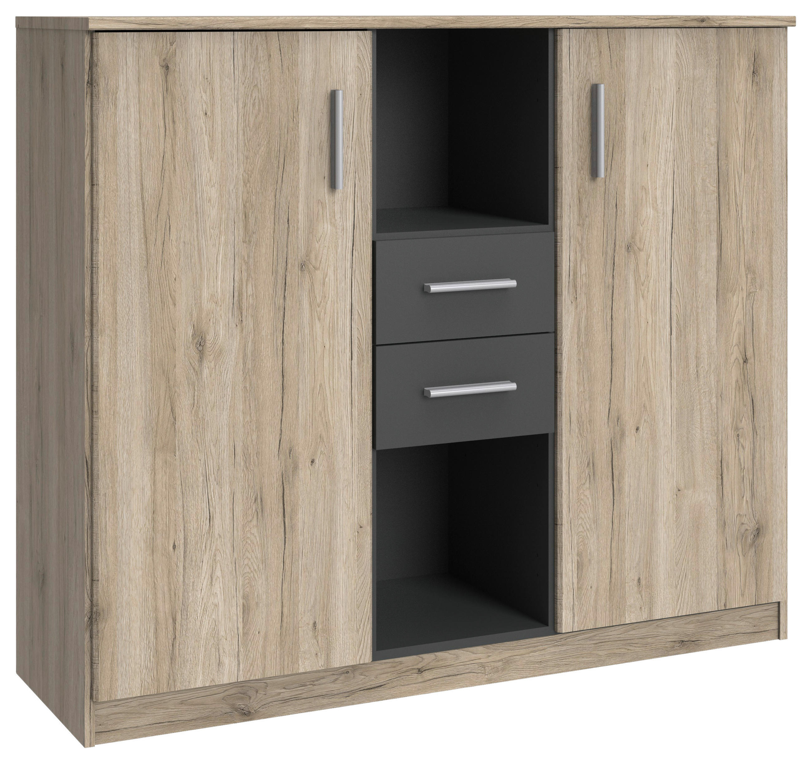 HIGHBOARD  in 122/105/41 cm  - Alufarben/Graphitfarben, KONVENTIONELL, Holzwerkstoff/Kunststoff (122/105/41cm) - Carryhome