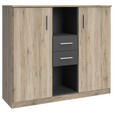 HIGHBOARD 122/105/41 cm  - Alufarben/Graphitfarben, KONVENTIONELL, Holzwerkstoff/Kunststoff (122/105/41cm) - Carryhome