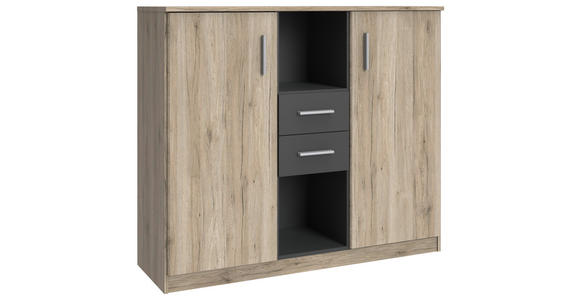 HIGHBOARD 122/105/41 cm  - Alufarben/Graphitfarben, KONVENTIONELL, Holzwerkstoff/Kunststoff (122/105/41cm) - Carryhome