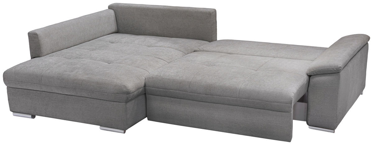 ECKSOFA in Struktur, Chenille Taupe  - Taupe/Rostfarben, Design, Textil/Metall (178/268cm) - Livetastic
