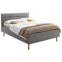 LIT REMBOURRÉ 140/200 cm  in Grau  - Eichefarben/Birkefarben, Konventionell, Holz/Textil (140/200cm) - Boxxx