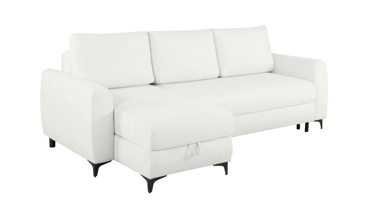 ECKSOFA Moli Creme  - Creme/Schwarz, Design, Textil/Metall (236/148cm) - Mican