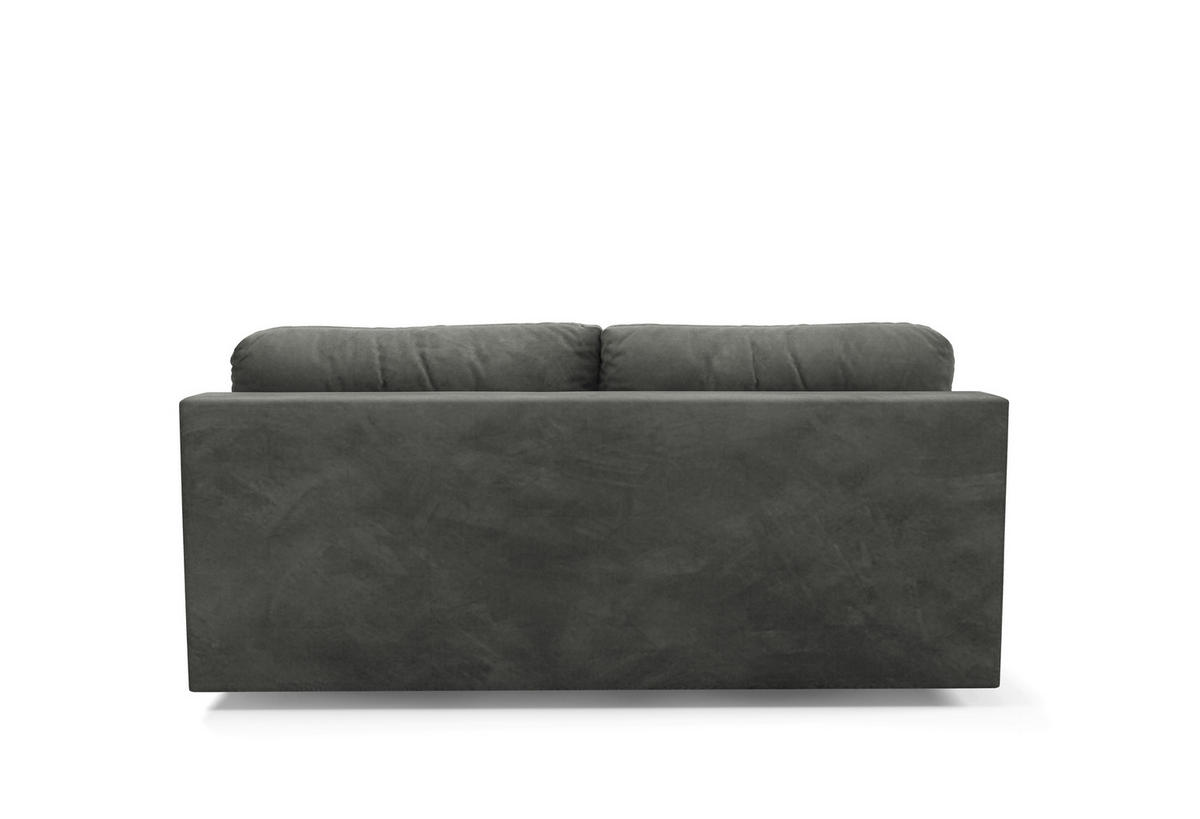 SCHLAFSOFA MYSTIC in Plüsch Grau  - Schwarz/Grau, Design, Kunststoff/Textil (220/94/114cm) - Livetastic