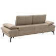 2,5-SITZER in Leder Beige  - Beige/Schwarz, Design, Leder/Metall (212/86/94cm) - Dieter Knoll