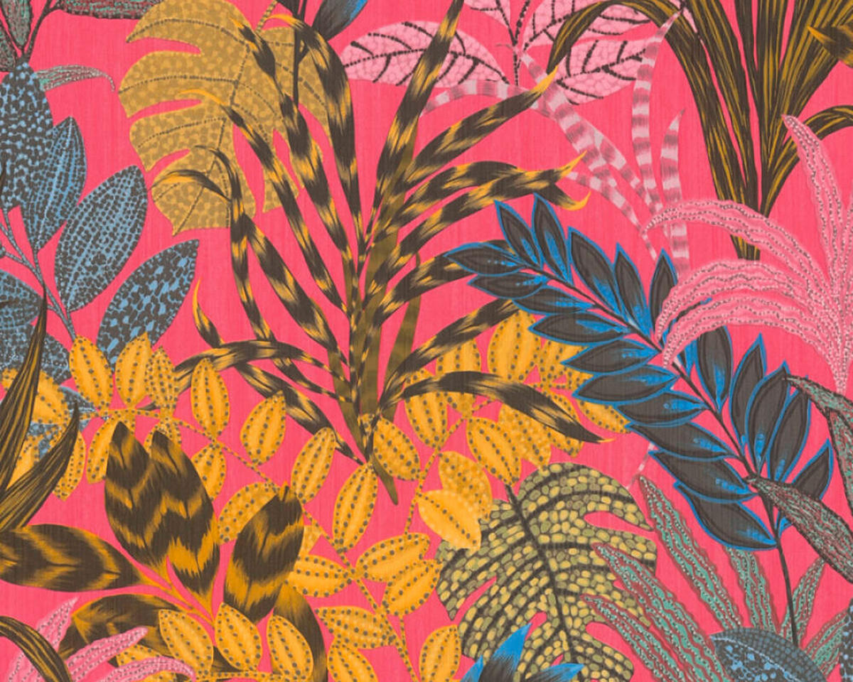 TAPETA VINILNA  plava, smeđa, ružičasta, zlatne boje, pink  - pink/ružičasta, Design, papir (53*1000cm)