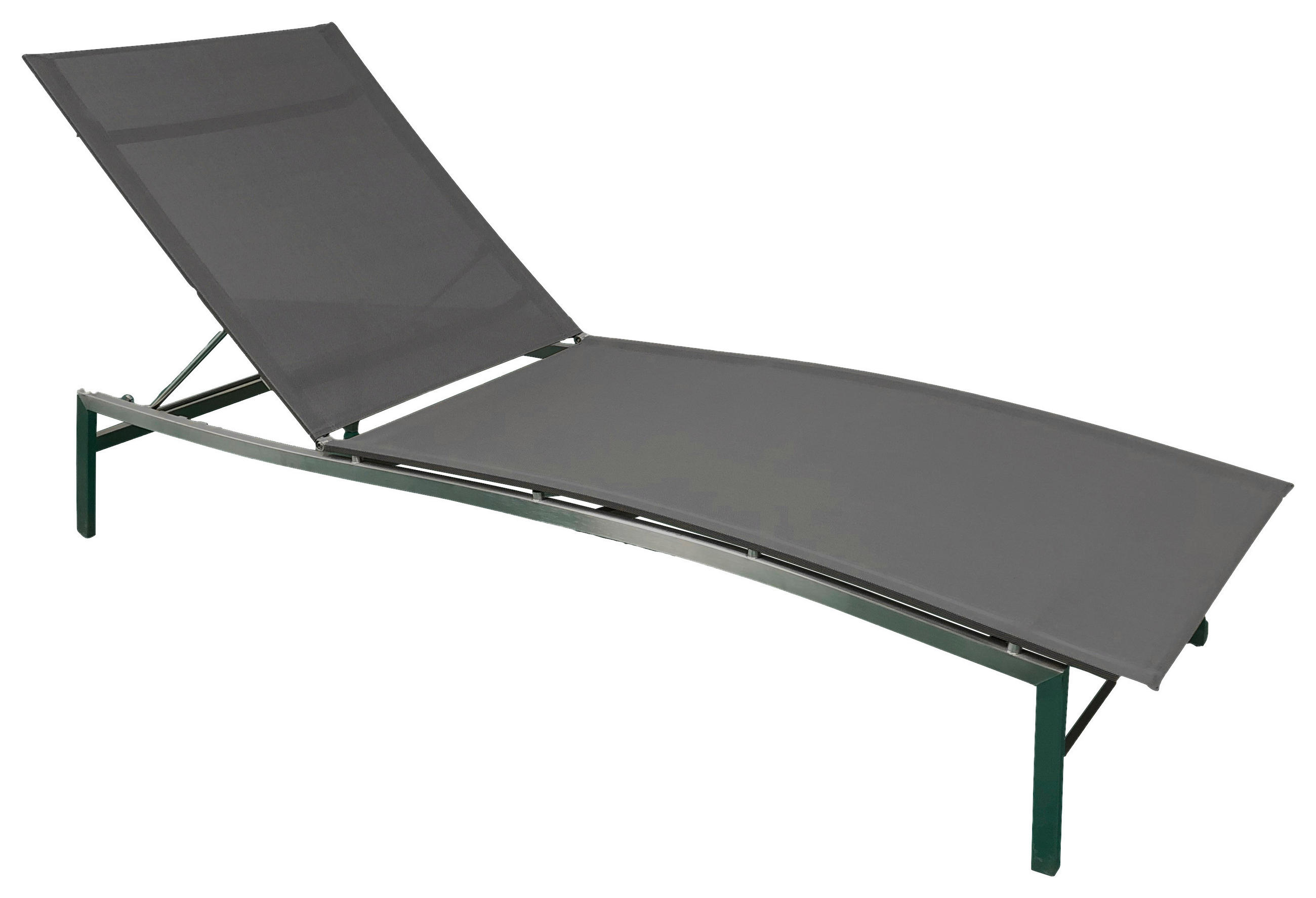 GARTENLIEGE 65/35/210 cm  - Edelstahlfarben/Dunkelgrau, Design, Textil/Metall (65/35/210cm) - Zebra 