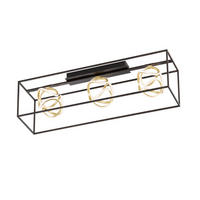 LED-TAKLAMPA 46 W  - svart/guldfärgad, Design, metall (108/26cm) - Fischer & Honsel