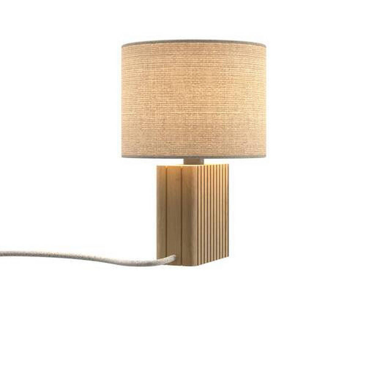 TISCHLEUCHTE - Sandfarben, Natur, Holz/Textil (18/36cm) - Waldwelt