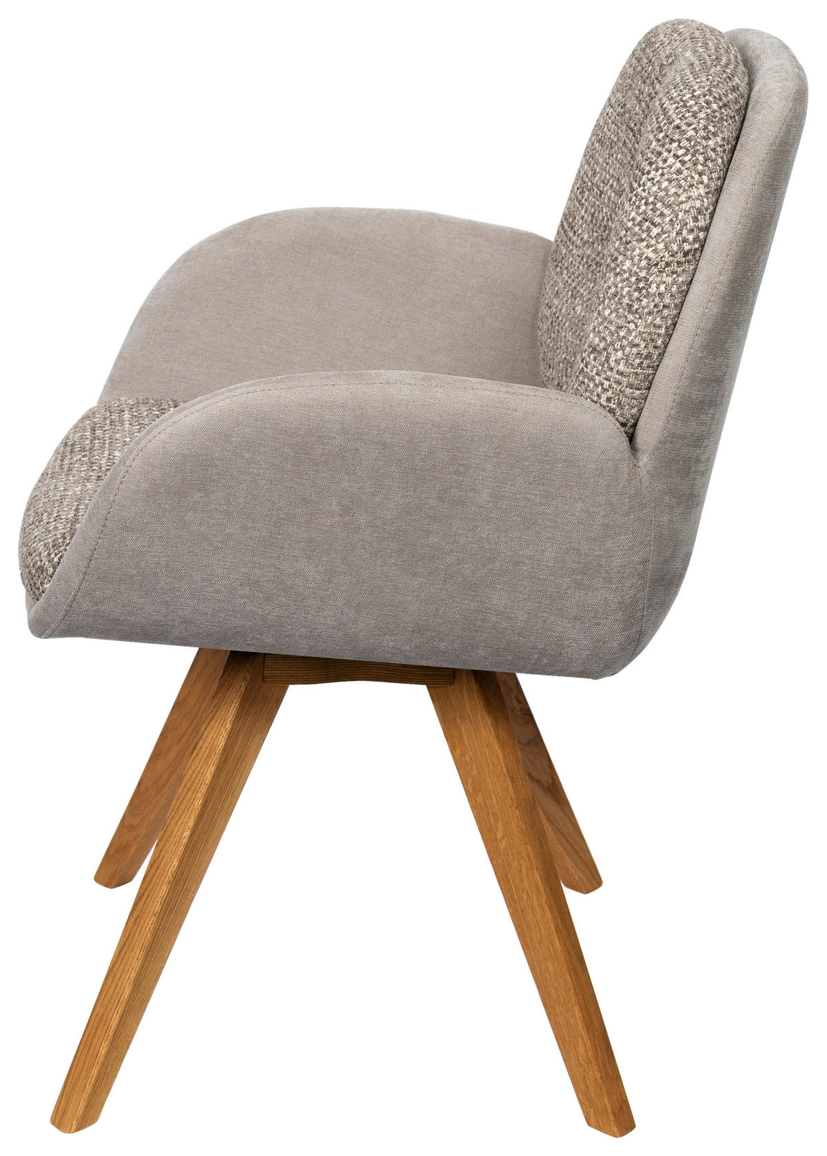 ARMLEHNSTUHL  in Webstoff  - Greige/Eichefarben, Design, Holz/Textil (59/90/64cm) - Linea Natura