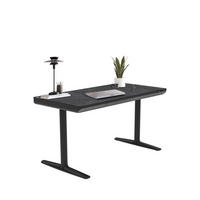 SCHREIBTISCH 140/70/73-118 cm Schwarz höhenverstellbar elektrisch höhenverstellbar  - Schwarz, Design, Holzwerkstoff/Kunststoff (140/70/73-118cm) - Novel