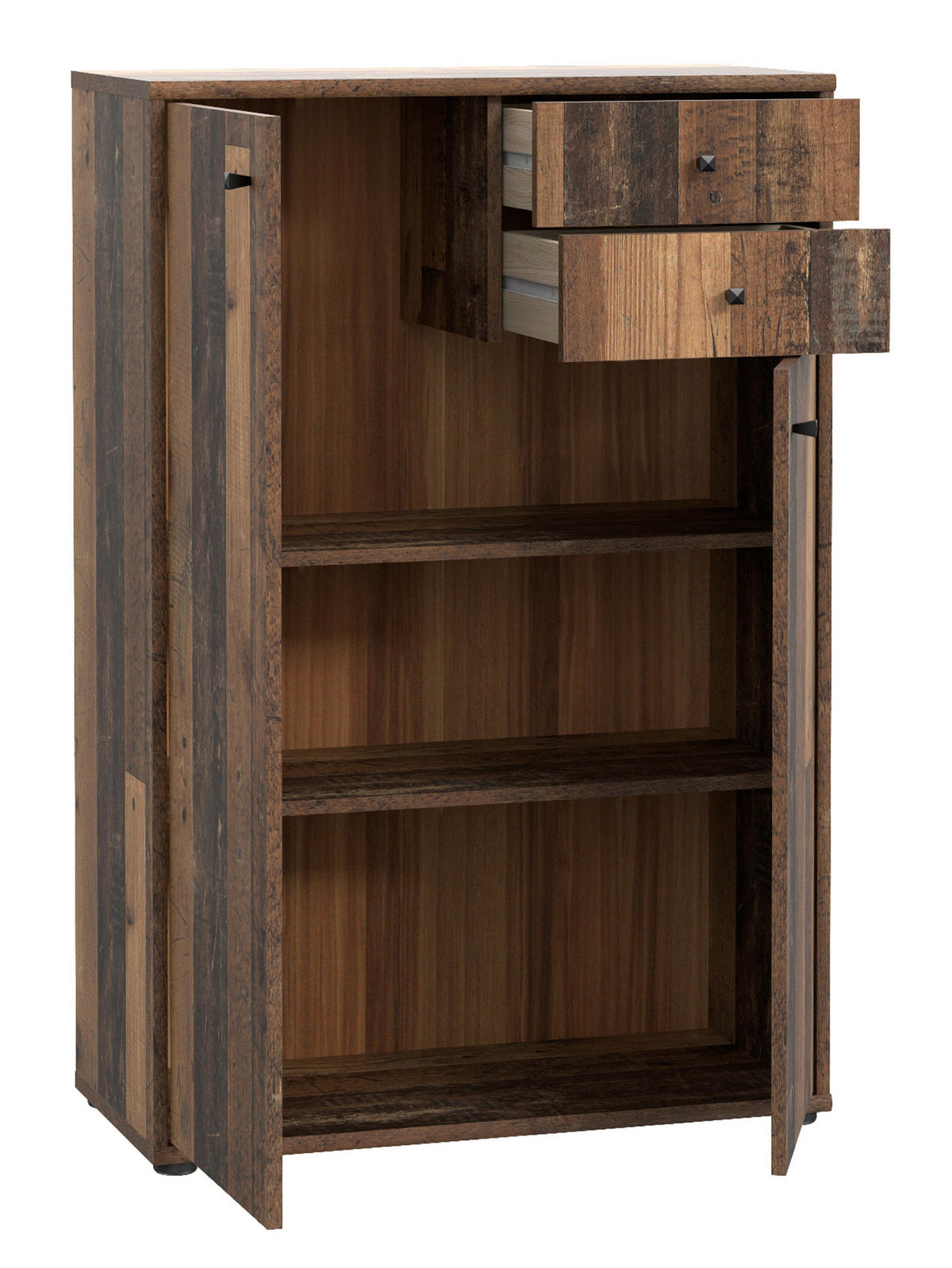 KOMMODE 73,7/111,1/34,8 cm Dunkelbraun, Graubraun  - Dunkelbraun/Graubraun, Design, Holzwerkstoff (73,7/111,1/34,8cm)