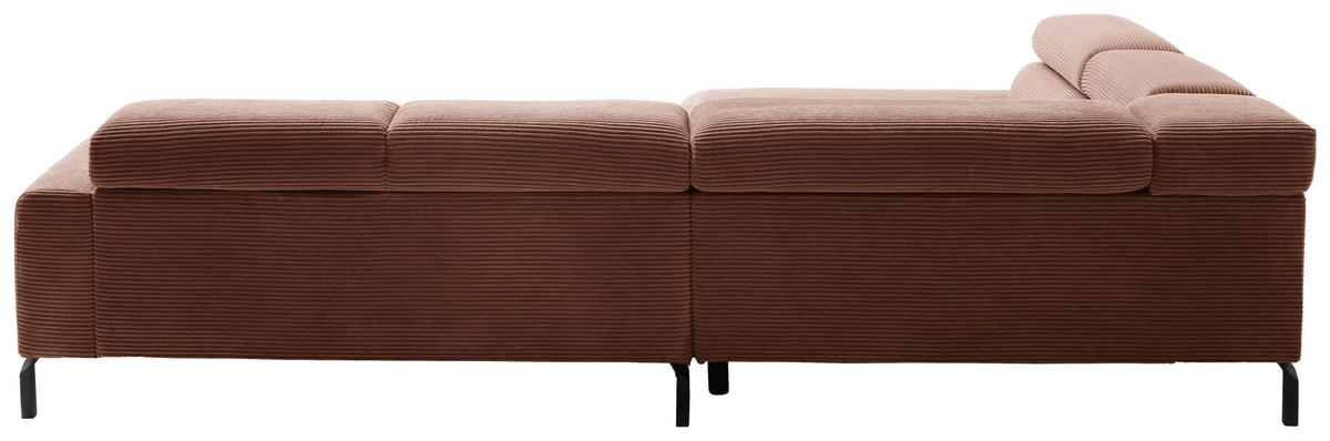 ECKSOFA in Cord Rostfarben  219/309 cm  - Rostfarben/Schwarz, MODERN, Textil/Metall (219/309cm) - Pure Home Lifestyle