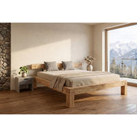BALKENBETT 180/200 cm  in Naturfarben   - Naturfarben/Akaziefarben, MODERN, Holz (180/200cm) - MID.YOU