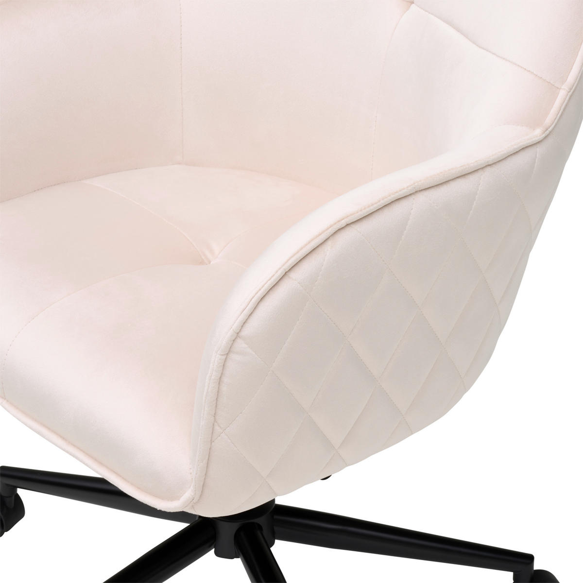 VRTLJIVI STOL kovina, tekstil bež, črna  - črna/bež, Moderno, kovina/umetna masa (58/82/90/62cm) - MID.YOU