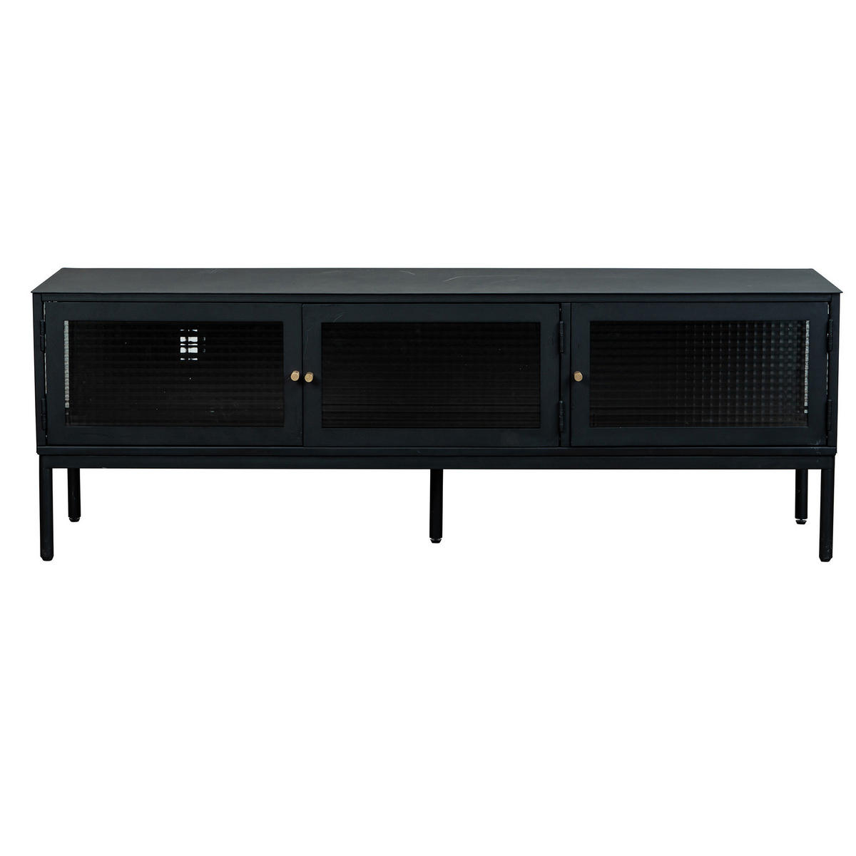 TV-BÄNK 150/50/37 cm  - klar/svart, Klassisk, metall/glas (150/50/37cm) - Niels Andersson