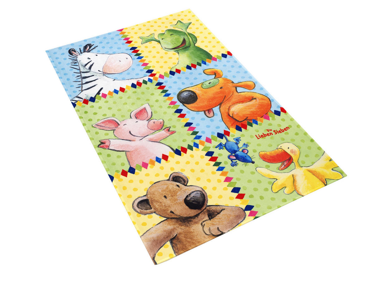 KINDERTEPPICH 100/160 cm Die Lieben Sieben  - Blau/Gelb, Trend, Kunststoff/Textil (100/160cm)