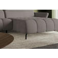 ECKSOFA Taupe Flachgewebe Rücken echt, Kopfteilverstellung, Sitztiefenverstellung  - Taupe/Schwarz, KONVENTIONELL, Textil/Metall (272/175cm) - Carryhome