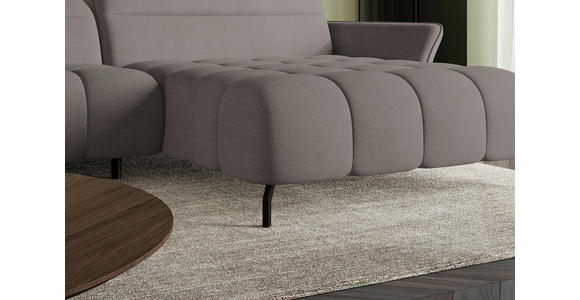 ECKSOFA Taupe Flachgewebe Rücken echt, Kopfteilverstellung, Sitztiefenverstellung  - Taupe/Schwarz, KONVENTIONELL, Textil/Metall (272/175cm) - Carryhome
