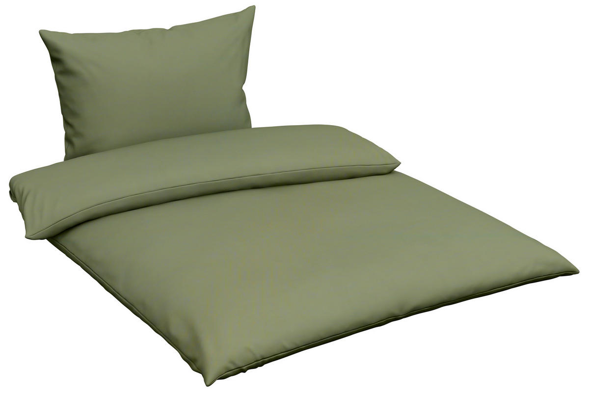 POVLEČENÍ, perkál, olivově zelená, 140/200 cm - olivově zelená, Basics, textil (140/200cm) - Bio:Vio