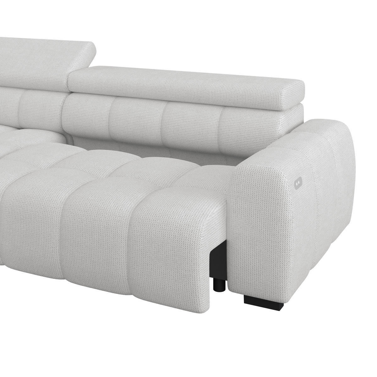 ECKSOFA Greige Webstoff  - Greige/Schwarz, Trend, Kunststoff/Textil (168/285cm) - Livetastic