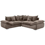 ECKSOFA in Velours Braun  - Chromfarben/Braun, KONVENTIONELL, Kunststoff/Textil (247/247cm) - Carryhome