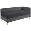LIEGE Cord Grau  - Eichefarben/Grau, Design, Holz/Textil (90/200cm) - home24