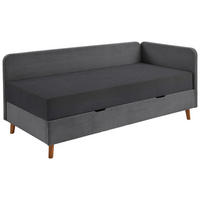 LIEGE Cord Grau  - Eichefarben/Grau, Design, Holz/Textil (90/200cm) - home24