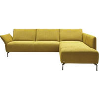 ECKSOFA in Webstoff Gelb  - Edelstahlfarben/Gelb, Design, Textil/Metall (274/207cm) - Koinor