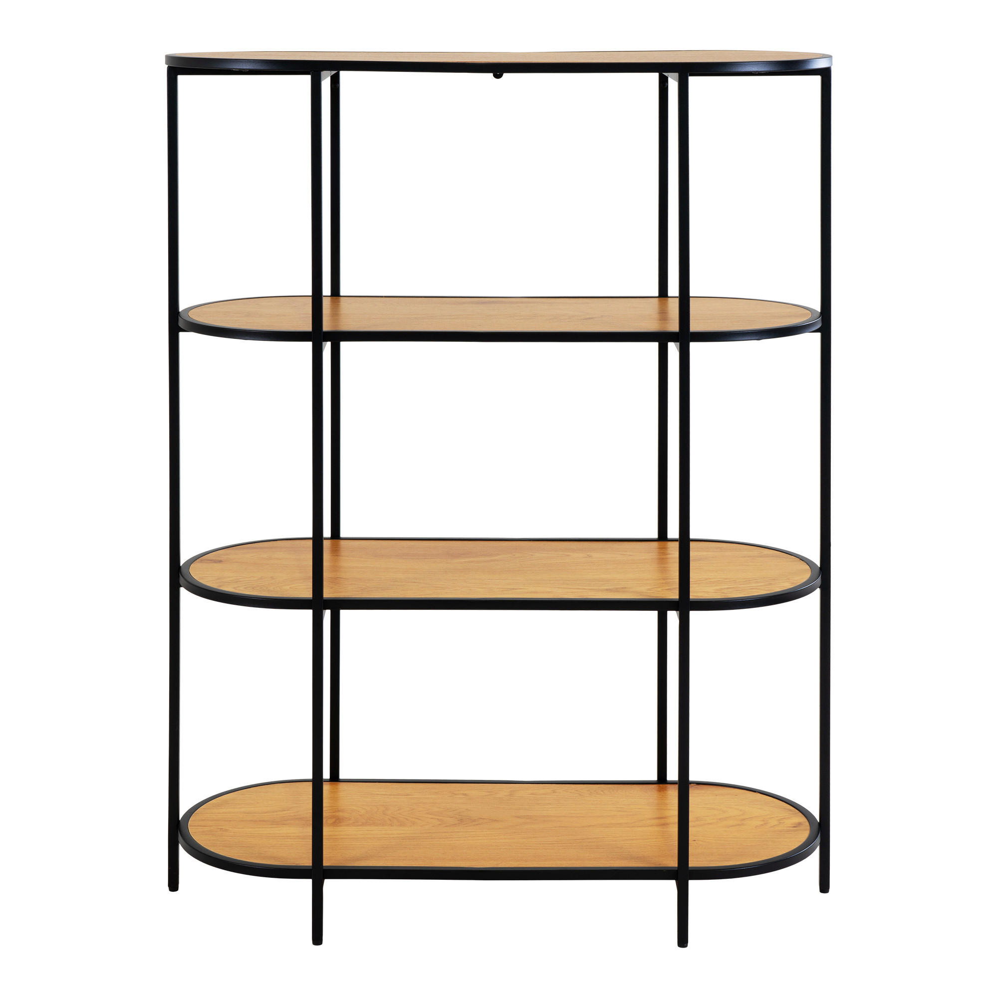 STANDREGAL  85/111/36 cm Hellbraun  - Hellbraun/Schwarz, Design, Holzwerkstoff/Metall (85/111/36cm) - MID.YOU