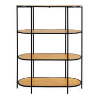 STANDREGAL  85/111/36 cm Hellbraun  - Hellbraun/Schwarz, Design, Holzwerkstoff/Metall (85/111/36cm) - MID.YOU