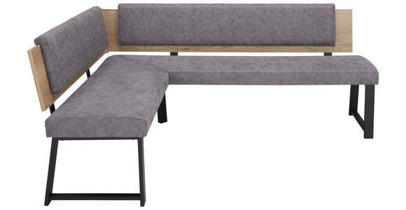 ECKBANK 160/200 cm  in Grau, Schwarz, Eichefarben  - Eichefarben/Schwarz, MODERN, Holzwerkstoff/Textil (160/200cm) - Venda