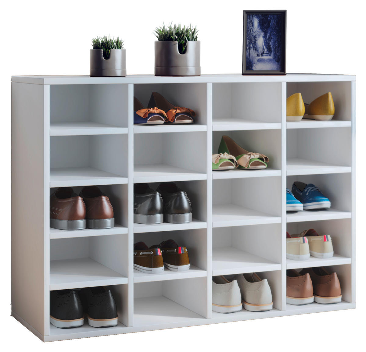 SCHUHREGAL 92/67/33 cm  - Weiß, KONVENTIONELL, Holzwerkstoff (92/67/33cm) - MID.YOU