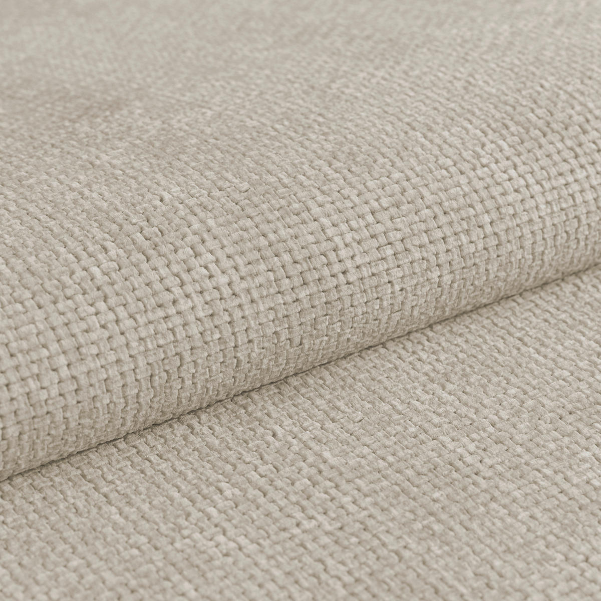 HOCKER in Textil Greige  - Greige, Modern, Textil/Metall (90/44/73cm) - MID.YOU