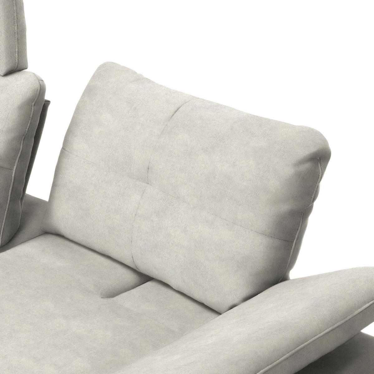 ECKSOFA in Velours Ecru  179/301 cm  - Ecru/Schwarz, Design, Textil/Metall (179/301cm) - Chilliano