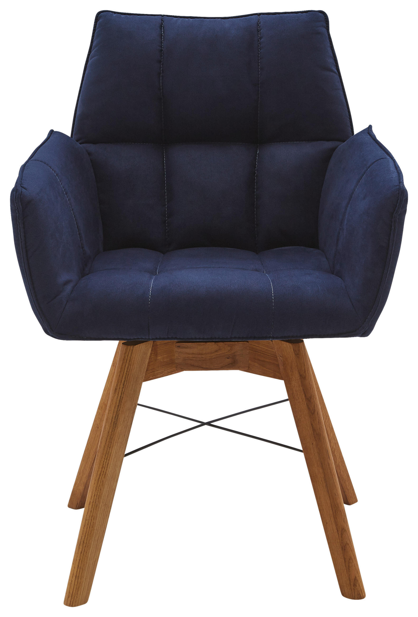 ARMLEHNSTUHL  in Flachgewebe  - Eichefarben/Dunkelblau, Design, Holz/Textil (61/87/63cm) - Waldwelt