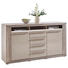 SIDEBOARD Hochglanz, lackiert Eichefarben, Grau - Eichefarben/Silberfarben, Design, Holzwerkstoff/Metall (159/88/44cm) - Ti`me